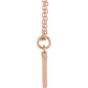 18K Rose Gold-Plated Sterling Silver Initial T Dangle 16" Necklace