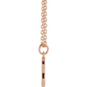 14K Rose Gold Initial Q Dangle 16" Necklace