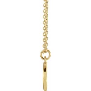 14K Yellow Gold Initial Q Dangle 18" Necklace