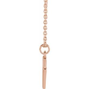 14K Rose Gold Initial N Dangle 16" Necklace