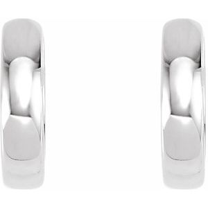 14K White Gold Hinged 10 mm Hoop Earrings