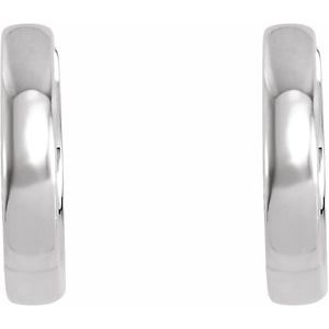 Platinum Hinged 14 mm Hoop Earrings