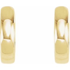 14K Yellow Gold Hinged 14 mm Hoop Earrings