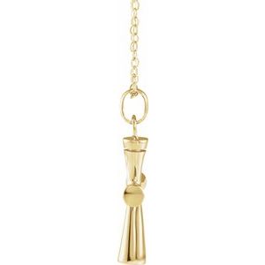10K Yellow Gold Cross Ash Holder Pendant