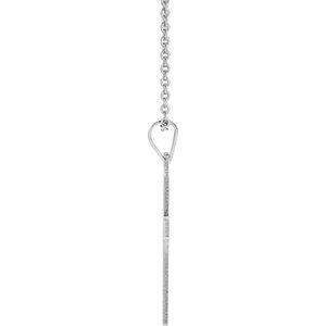 14K White Gold 25.9x12 mm Cross 18" Necklace
