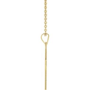 14K Yellow Gold 25.9x12 mm Cross 18" Necklace