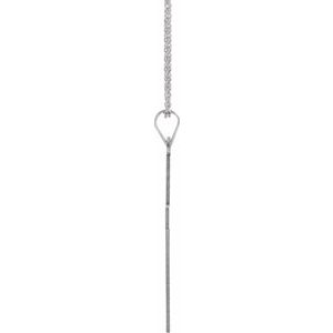 14K White Gold 36.8x18 mm mm Cross 18" Necklace