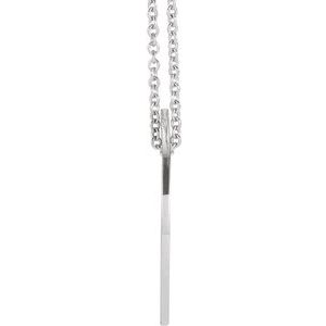 Platinum Engravable Pierced Loop 16-18" Necklace