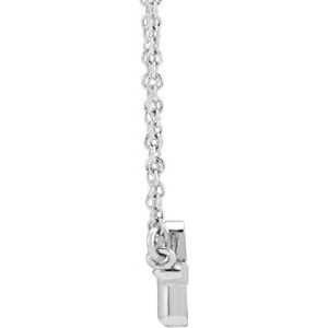 Sterling Silver Sideways Cross 16" Necklace