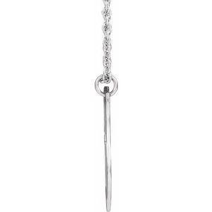 14K White Gold 20.7x15.4 mm Pierced Cross Shield 20" Necklace