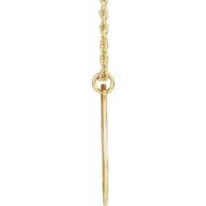 14K Yellow Gold 20.7x15.4 mm Pierced Cross Shield 20" Necklace