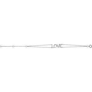 14K White Gold 1/4 CTW Natural Diamond Love 5-7" Bracelet