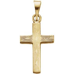 14K Yellow Gold 22x13 mm Cross Pendant