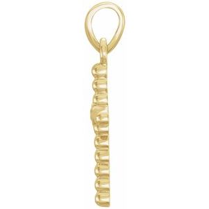 14K Yellow Gold 19.1x9.5 mm .015 CTW Natural Diamond Beaded Cross Pendant