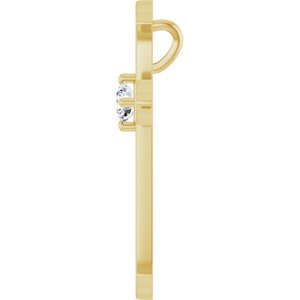 14K Yellow Gold 3 mm Round 1/10 CTW Natural Diamond Pendant