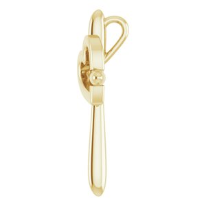 14K Yellow Gold Cross with Heart Pendant