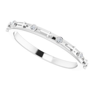 Sterling Silver .03 CTW Natural Diamond Cross Ring