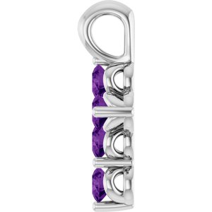 Platinum Natural Amethyst Cross Pendant