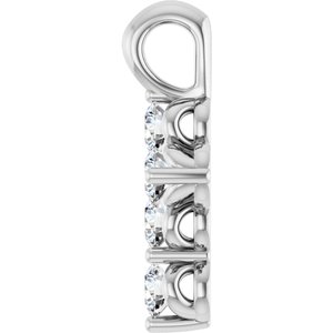 14K White Gold 1/6 CTW Natural Diamond Cross Pendant