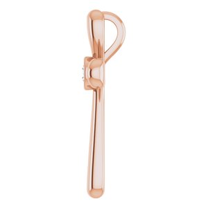 14K Rose Gold .10 CT Natural Diamond Cross Pendant