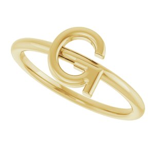 14K Yellow Gold Initial G Ring