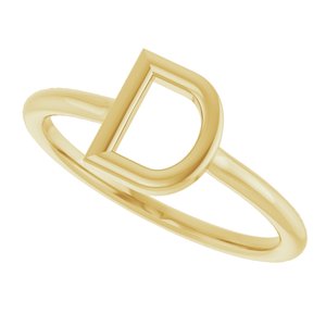 14K Yellow Gold Initial D Ring