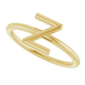 14K Yellow Gold Initial Z Ring