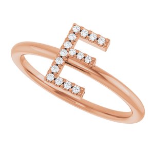 14K Rose Gold .06 CTW Natural Diamond Initial E Ring