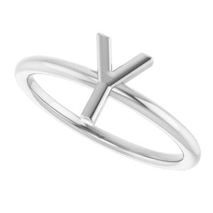 Platinum Initial Y Ring