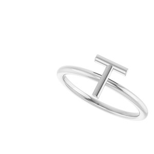 Platinum Initial T Ring