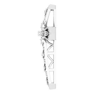 14K White Gold .025 CTW Natural Diamond Cross Pendant