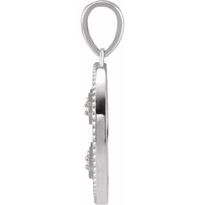 Sterling Silver .025 CTW Natural Diamond Jerusalem Cross Pendant
