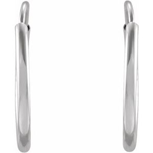 14K White Gold Flexible Endless Tube 12 mm Hoop Earrings