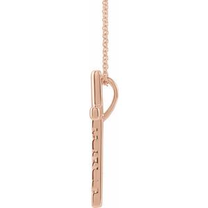14K Rose Gold Blessed Cross 16-18" Necklace
