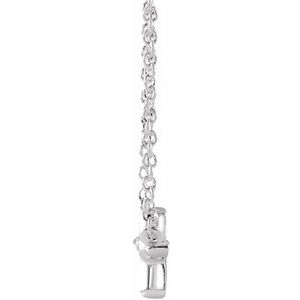 14K White Gold Sideways Cross 18" Necklace