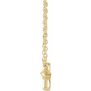 14K Yellow Gold Sideways Cross 16" Necklace