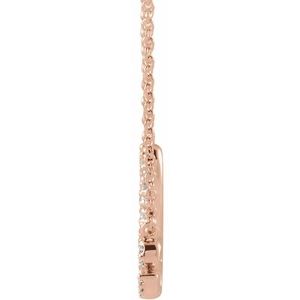 14K Rose Gold 1/6 CTW Natural Diamond Love 16" Necklace