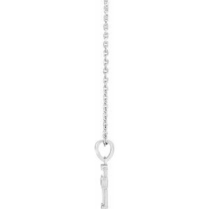 Platinum 1/10 CTW Natural Diamond Cross 16-18" Necklace