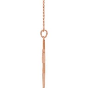 14K Rose Gold .08 CTW Natural Diamond Cross 16-18" Necklace