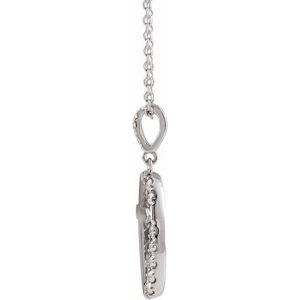 14K White Gold 1/5 CTW Natural Diamond Halo-Style Cross 16-18" Necklace