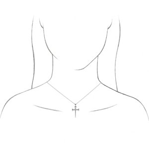 14K Yellow Gold Nail Cross 24" Necklace