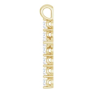 14K Yellow Gold Natural White Sapphire Cross Pendant
