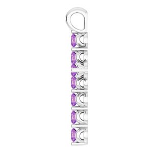 Sterling Silver Natural Amethyst Cross Pendant