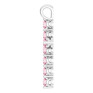 Platinum Natural Pink Tourmaline Cross Pendant