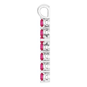 14K White Gold Lab-Grown Ruby Cross Pendant