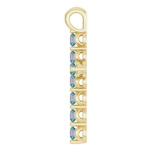 14K Yellow Gold Natural Alexandrite Cross Pendant