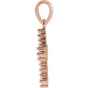 14K Rose Gold 3/8 CTW Natural Diamond Cross Pendant