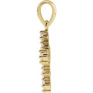14K Yellow Gold 3/8 CTW Natural Diamond Cross Pendant