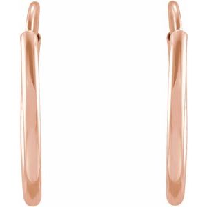 14K Rose Gold Flexible Endless Tube 12 mm Hoop Earrings
