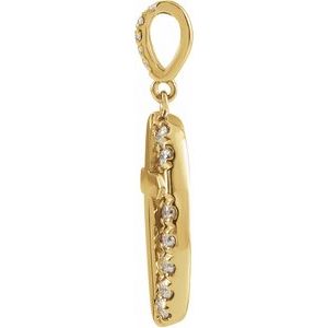 14K Yellow Gold 1/5 CTW Natural Diamond Halo-Style Cross Pendant
